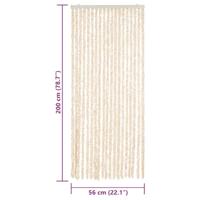 Vliegengordijn 56x200 cm chenille beige en wit - thumbnail