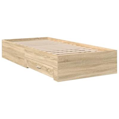 Bedframe Bruin 90 x 190 cm Bewerkt hout
