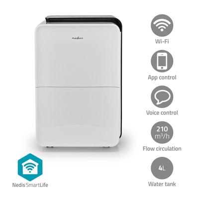 SmartLife Luchtontvochtiger | Wi-Fi | 30 l/Dag | Ontvochtiging / Continu / Was drogen / Ventilatie | Apple Store / Google Play | Regelbare hygrostaat | 210 m³/h