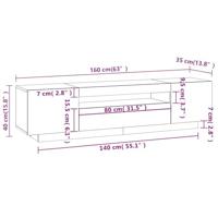 Tv-meubel met LED-verlichting 160x35x40 cm gerookt eikenkleurig - thumbnail
