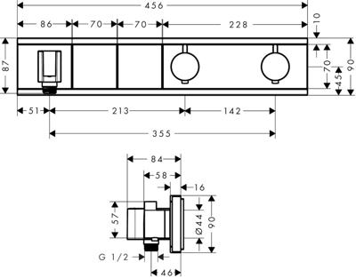 Hansgrohe RainSelect thermostaat afbouwdeel voor 2 functies, chroom