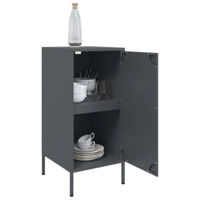 Dressoirs 2 st 36x39x79 cm staal antracietkleurig