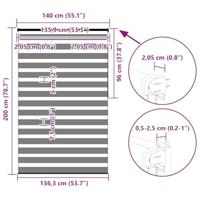 Zebra rolgordijn 140x200 cm stofbreedte 135,9 cm marmerbeige - thumbnail