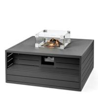 Happy Cocooning: Vuurtafel Aluminium Vierkant - Antraciet - thumbnail