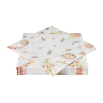 Duni servetten eggs and feathers 33x33 cm 20 stuks
