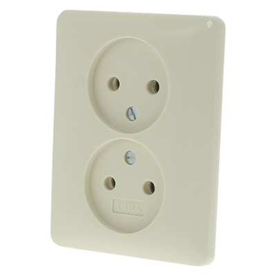 Gira System 55 Contactdoos | Inbouw | 2-voudig | Crème - 66.052.49