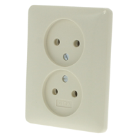 Gira System 55 Contactdoos | Inbouw | 2-voudig | Crème - 66.052.49 - thumbnail