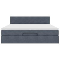 Ottoman bed met matras 200x200 cm fluweel donkergrijs - thumbnail