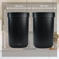 Afvalbak desq open inworp 20 liter metaal zwart - thumbnail
