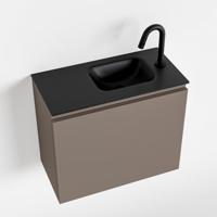 MONDIAZ OLAN 60cm toiletmeubel smoke. LEX wastafel urban rechts 1 kraangat - thumbnail