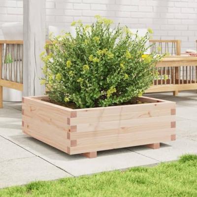 VidaXL Plantenbak 70x70x26,5 cm massief grenenhout