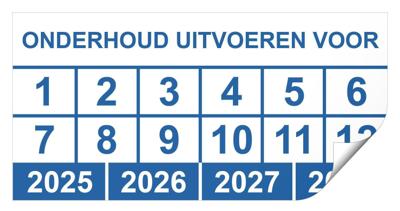 Keuringssticker onderhoud uitvoeren voor rechthoek 50 x 25 mm - 500 stuks (op rol) Keuringssticker onderhoud uitvoeren voor rechthoek 50 x 25 mm - 500 stuks (op rol)