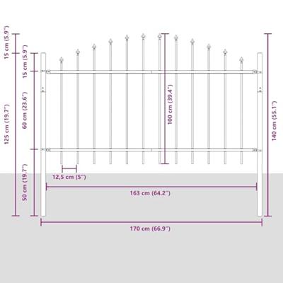 VidaXL Tuinhek grijs 170 x 140 cm gepoedercoat staal