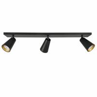 Highlight SpotPetunia zwart met goud 3-lichts recht - S7139.01 - thumbnail