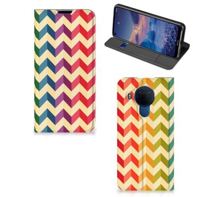 Nokia 5.4 | Hoesje met Magneet | Zigzag Multi Color Nokia 5.4 | Hoesje met Magneet | Zigzag Multi Color