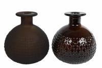 Vaas Diamond bol mat/helder bruin a2 glas per stuk. - thumbnail