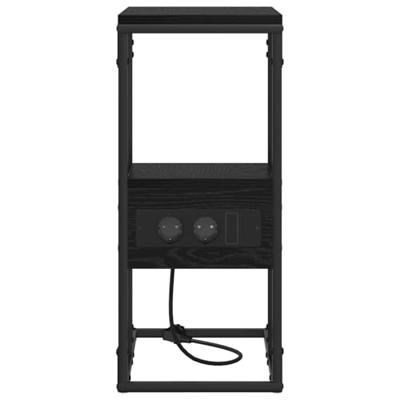 Nachtkastje Zwart eiken 41.5 x 26 x 60.5 cm Bewerkt hout