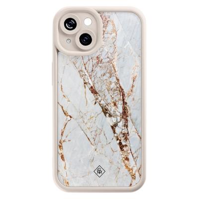 iPhone 14 beige case - Marmer goud