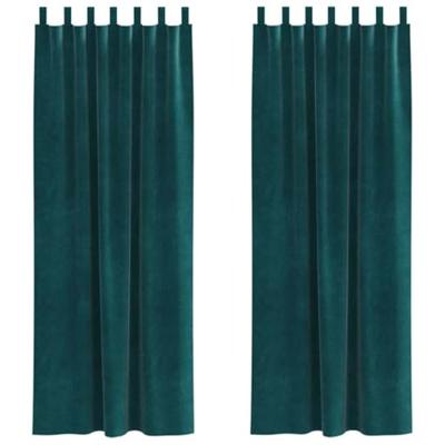 VidaXL Verduisterende gordijnen 2 pcs donkergroen 140 x 260 cm fluweel