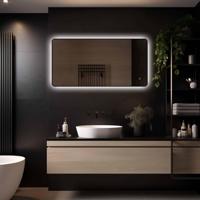 LoXa - Badkamerspiegel Valencia 120x60 - LED - Zwarte omlijsting - IP44 - Dimbaar - Condensvrij - Moderne spiegel - thumbnail