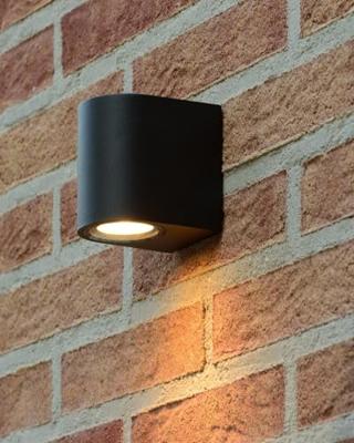 Lucide ZARO - Wandspot / Wandlamp Binnen/Buiten - 1xGU10 - IP44 - Zwart