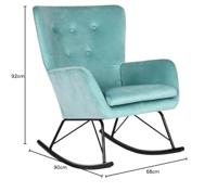 Schommelstoel Home ESPRIT Zwart Hemelsblauw Polyester Metaal 68 x 90 x 92 cm - thumbnail