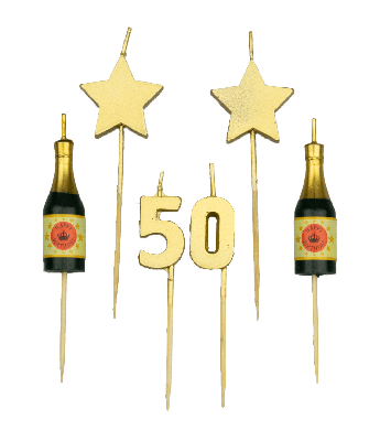 Taartkaarsjes Set 50 Jaar (6st)