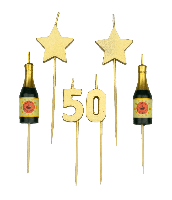 Taartkaarsjes Set 50 Jaar (6st) - thumbnail