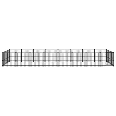 vidaXL Hondenkennel voor buiten 22,58 m² staal, kennel, hondenhuis, hondenren, hondenhok, hondenverblijf, puppyverblijf, kennels, hondenhokken