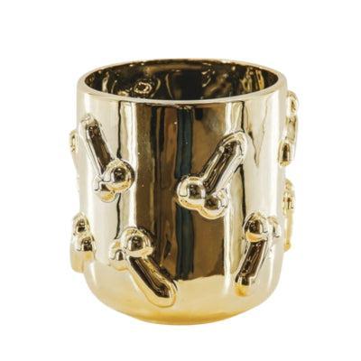 Housevitamin bloempot dick goudkleurig 17,5 cm | 8 stuks