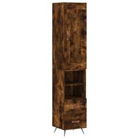 Hoge kast 34,5x34x180 cm bewerkt hout gerookt eikenkleurig - thumbnail
