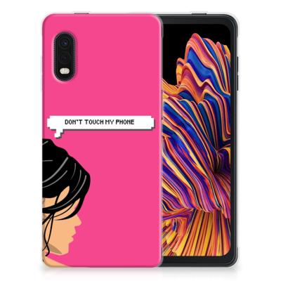 Samsung Xcover Pro Silicone-hoesje Woman Don't Touch My Phone Samsung Xcover Pro Silicone-hoesje Woman Don't Touch My Phone