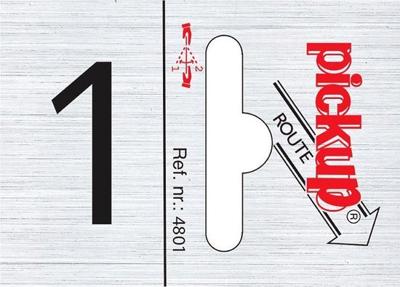 Route alulook 25 x 44 mm Sticker pick up cijfer 1 Pickup - Pickup