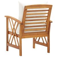 Tuinstoelen 2 st met kussens massief acaciahout - thumbnail