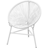 VidaXL Tuinmaanstoel poly rattan wit - thumbnail