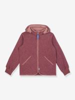 Gebreide fleece kinderjas TONTTU KNIT FINKID, zip-in binnenjas bordeauxrood - thumbnail