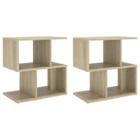 Nachtkastjes 2 st 50x30x51,5 cm spaanplaat sonoma eikenkleurig - thumbnail