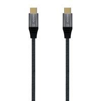AISENS - A107-0672 - USB 3.2 Gen2x2 20Gbps 5A 100W E-mark, type USB-C/M-USB-C/M, grijs, 1,5m - thumbnail