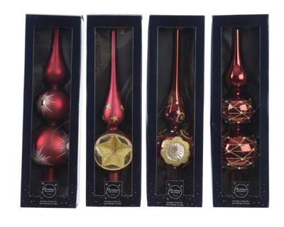 Kerst Piek glas groot d8 cm en h31 cm ossenbloed Decoris - Decoris Kerst Piek glas groot d8 cm en h31 cm ossenbloed Decoris - Decoris