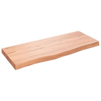 Wastafelblad 100x40x(2-6) cm behandeld massief hout lichtbruin