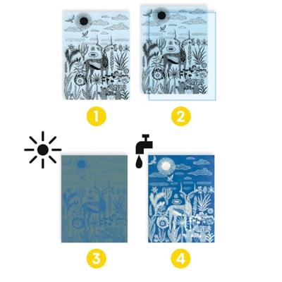 Cyanotype nachtelijke savanne - DJECO meerkleurig Cyanotype nachtelijke savanne - DJECO meerkleurig