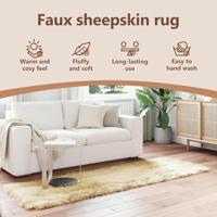 VidaXL Nep schapenvacht tapijt tafalla crème 80 x 250 cm polyester - thumbnail