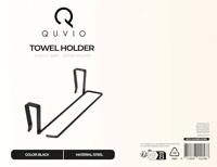 QUVIO Handdoekhouder metaal - Zwart - thumbnail