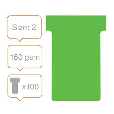 Nobo T-planbordkaarten index 2, ft 85 x 60 mm, groen - thumbnail