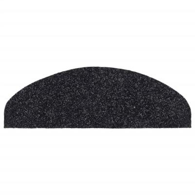 VidaXL Trapmatten zelfklevend 15 stuks 65x21x4 cm zwart halfrond groot