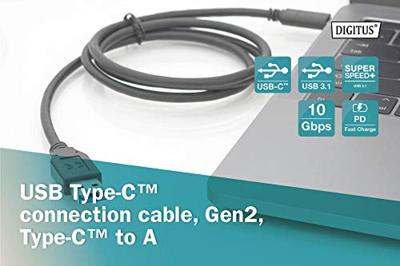 Digitus USB-kabel USB 3.2 Gen1 (USB 3.0 / USB 3.1 Gen1) USB-C stekker, USB-A stekker 1.00 m Zwart Afgeschermd (dubbel) AK-300146-010-S