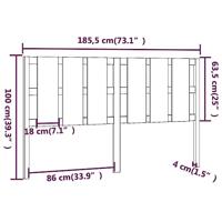 Hoofdbord 185,5x4x100 cm massief grenenhout zwart - thumbnail