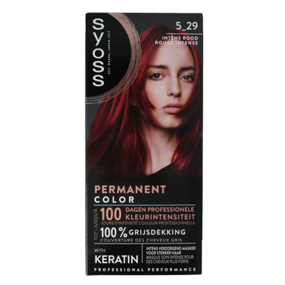 Syoss Permanent color 5-29 intens rood 1 Set Syoss Permanent color 5-29 intens rood 1 Set