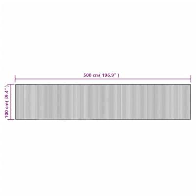 VidaXL Vloerkleed rechthoekig 100x500 cm bamboe zwart VidaXL Vloerkleed rechthoekig 100x500 cm bamboe zwart