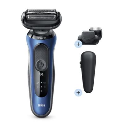 Braun Series 6 60-B1500s Elektrisch Scheerapparaat Met Baardtrimmer, Blauw